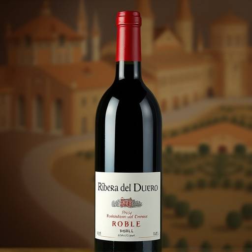 Botella de vino Ribera del Duero Roble.
