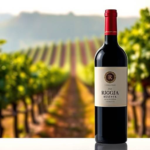 Botella de vino Rioja Reserva.