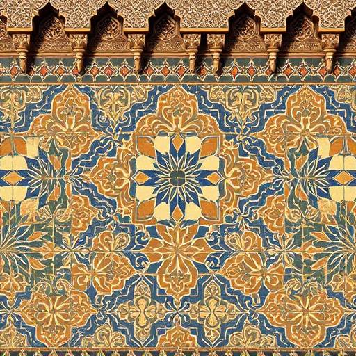 Detalle de azulejos de la Alhambra en Granada